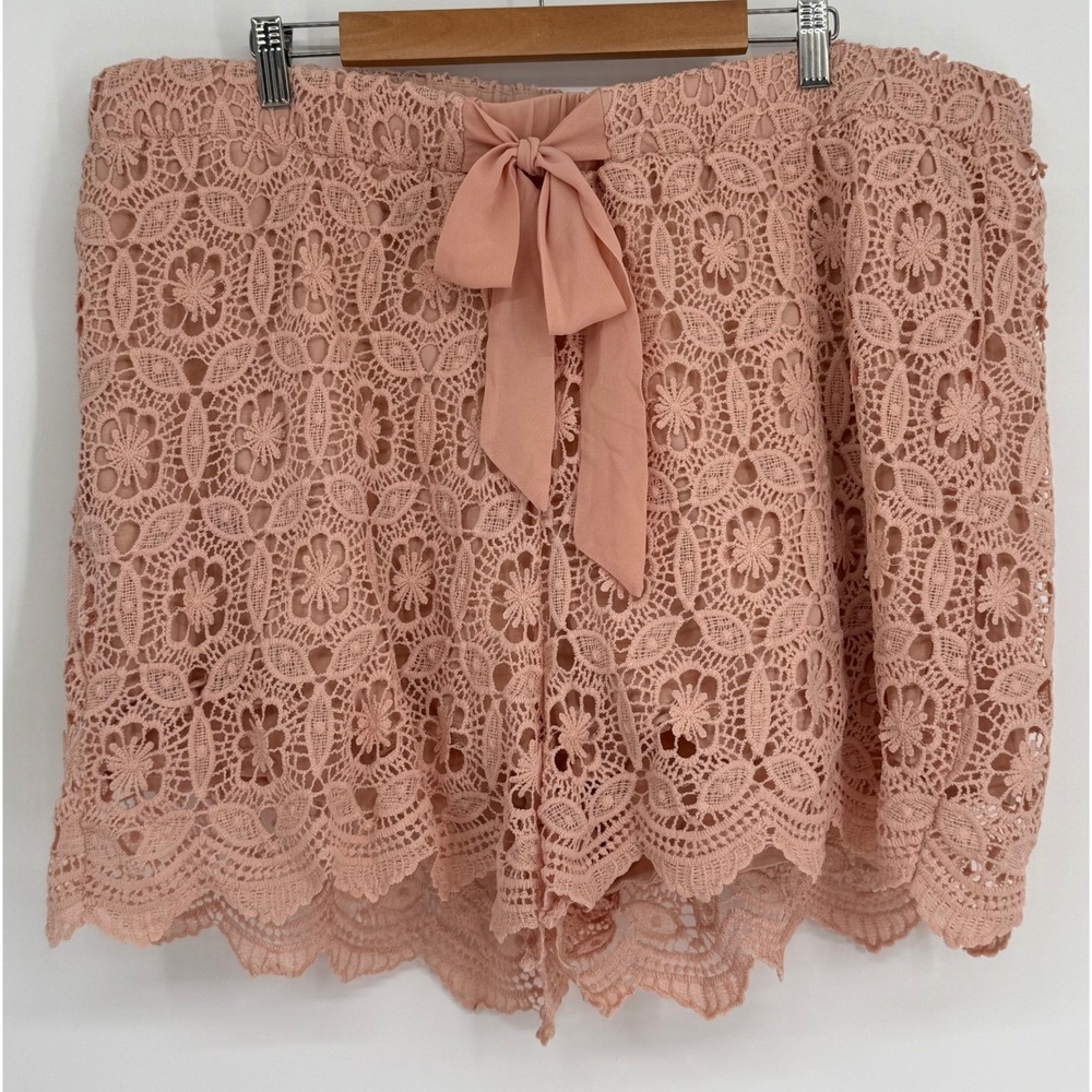 torrid Blush Pink Crochet Lace Shorts